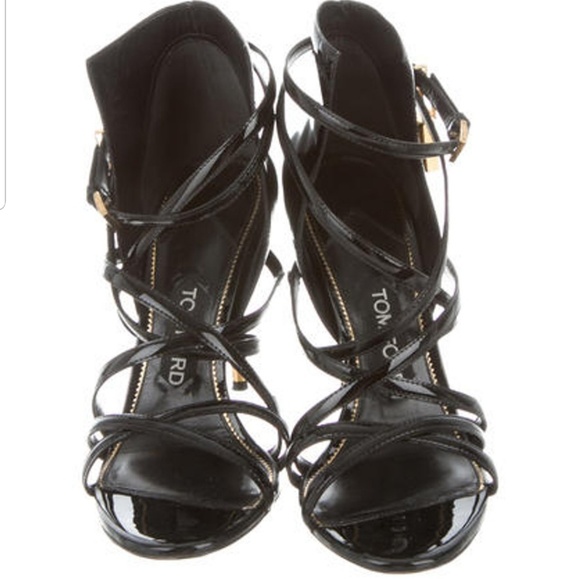Tom Ford Patent Padlock Sandals - Picture 2 of 5